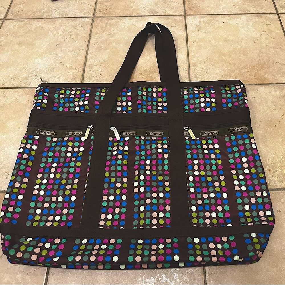 LeSportsac Boston Bag Brown Multicolor (polka dot pattern)